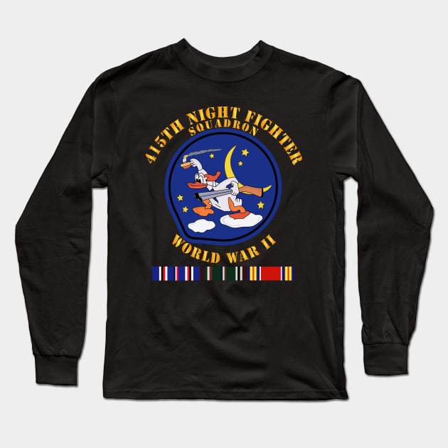 415th Night Fighter Squadron - WWII w EU SVC Long Sleeve T-Shirt by twix123844